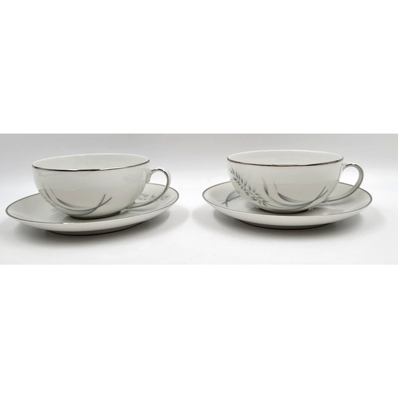 Vita Craft Avenaire Flat Cup & Saucer Wheat Silver Germany Coffee Tea Set of 2 - Picture 4 of 8